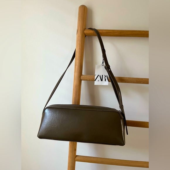 Zara Handbags - Zara Dark Green Shoulder Bag